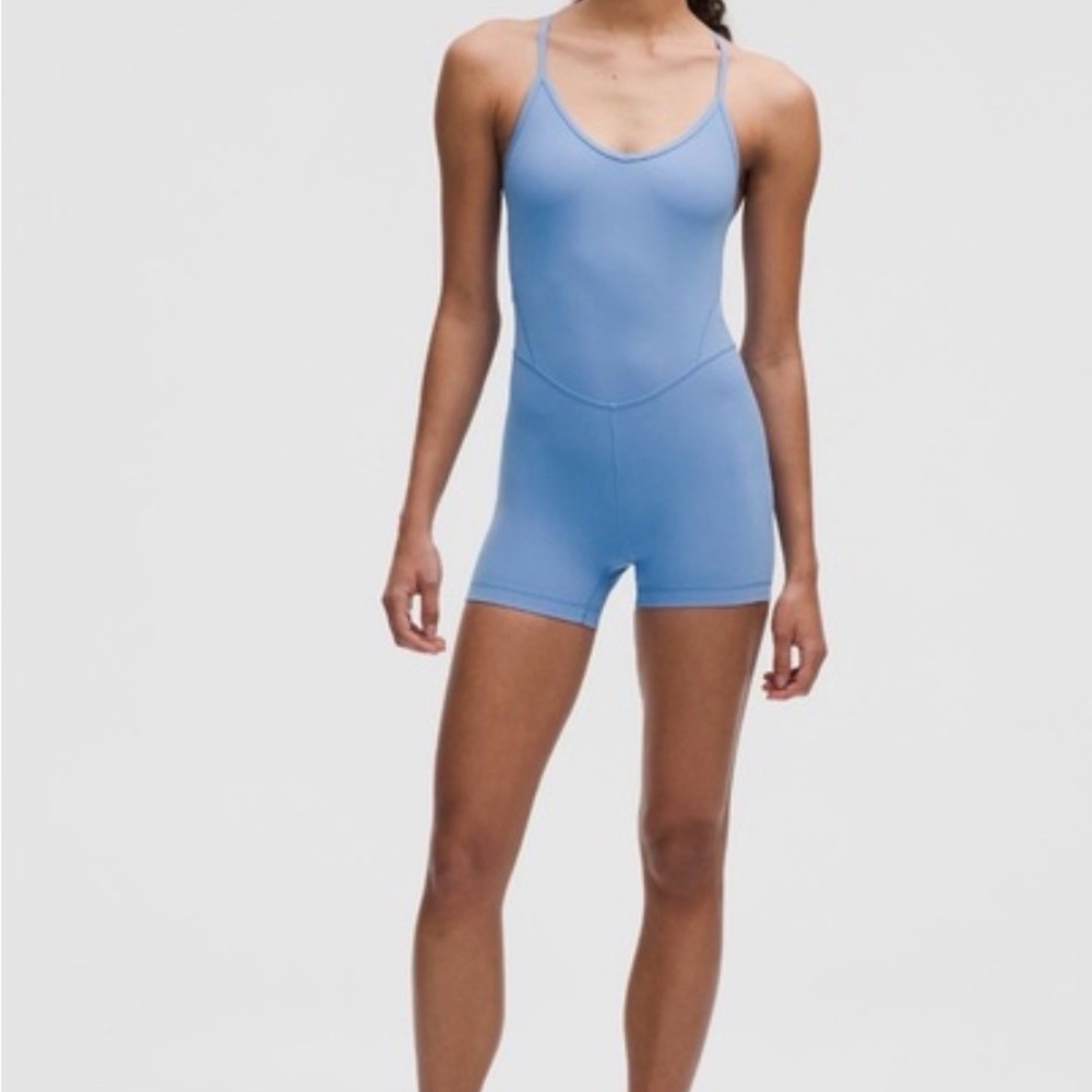 Lululemon Athletica Blue Cross-Back Bodysuit - Picture 2 of 7